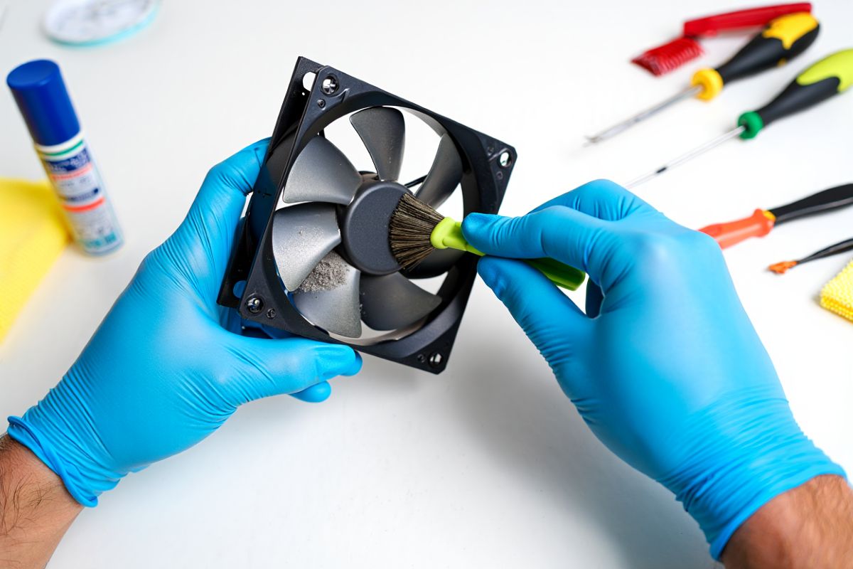 чистка вентилятора от пыли